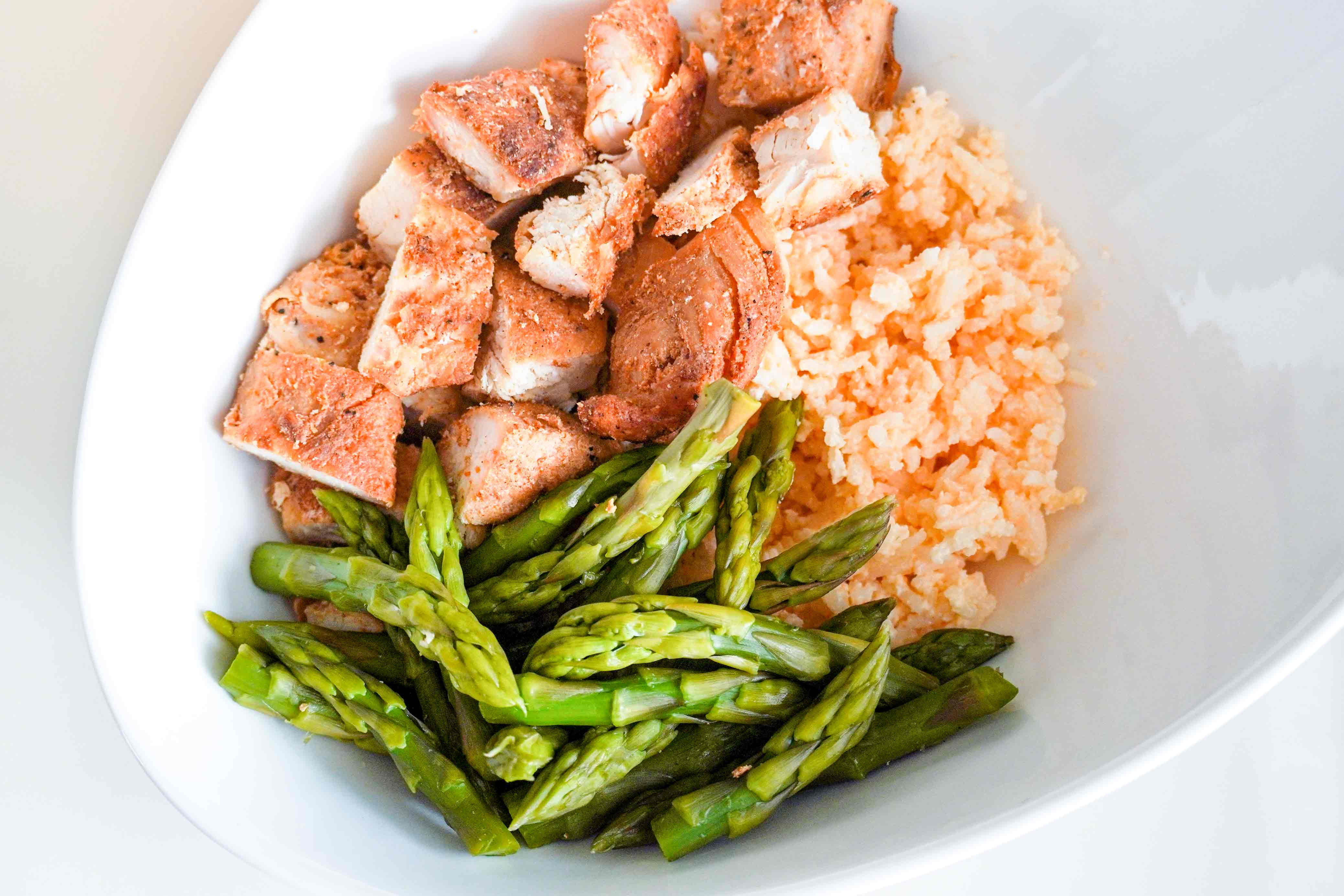 Grilled Chicken Asparagus Rice Bowl